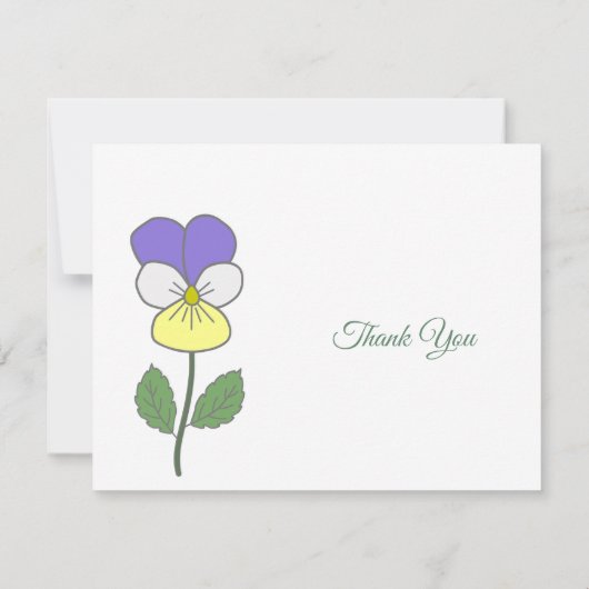 Pastel Wild Pansy Begrafenis Dank u Opmerking Kaar Bedankkaart (Achterkant)