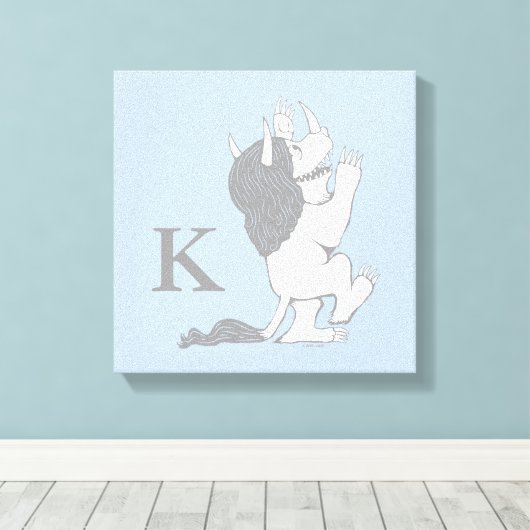 Pastel Wild Thing | Voeg je Initiaal toe Canvas Afdruk (Insitu (Houten vloer))