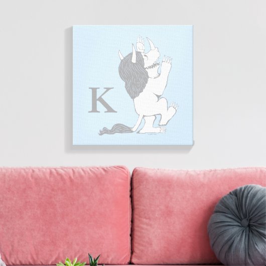 Pastel Wild Thing | Voeg je Initiaal toe Canvas Afdruk (Insitu (Woonkamer))