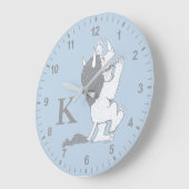 Pastel Wild Thing | Voeg je Initiaal toe Grote Klok (Hoek)