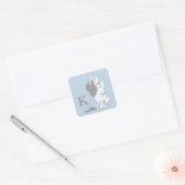 Pastel Wild Thing | Voeg je Initiaal toe Vierkante Sticker (Envelop)
