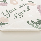 Pastel Wildbloemen Roze en groen Je houdt van Sherpa Deken (3/4)