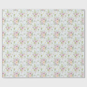Pastel Wilde Bloem Botanisch Inpakpapier (Vlak)