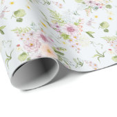 Pastel Wilde Bloem Botanisch Inpakpapier (Rol Hoek)