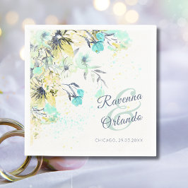 Pastel Wilde Bloem Botanische Romantiek Blauwe Bru Servet