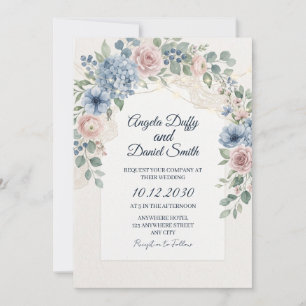 Pastel Wilde Bloem Bruiloft Kaart