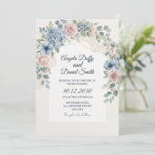 Pastel Wilde Bloem Bruiloft Kaart (Staand voorkant)