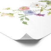 Pastel Wilde Bloem Bruiloft Welcome Poster (Hoek)