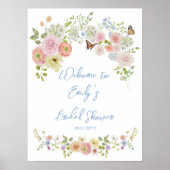 Pastel Wilde Bloem Bruiloft Welcome Poster (Voorkant)