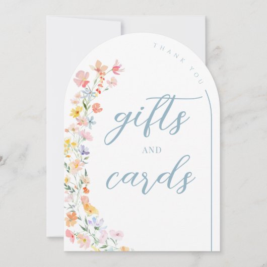 Pastel Wilde Bloem Bruiloftkaarten & Cadeaus Bordk Kaart (Voorkant)