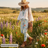 Pastel Wilde Bloem Leggings