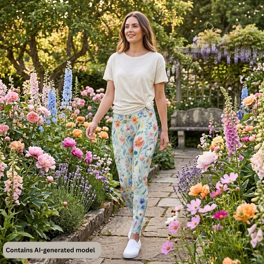 Pastel Wilde Bloem Leggings