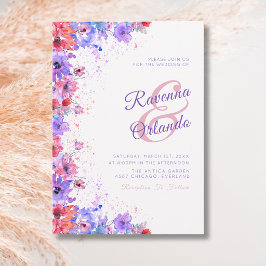 Pastel Wilde Bloem Romantische Bloei Bruiloft Kaart