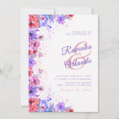 Pastel Wilde Bloem Romantische Bloei Bruiloft Kaart (Voorkant)