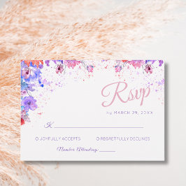 Pastel Wilde Bloem Romantische Bloei Bruiloft RSVP Kaartje