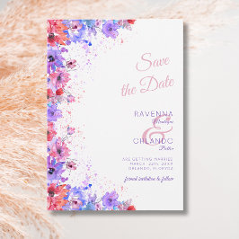 Pastel Wilde Bloem Romantische Bloei Bruiloft Save The Date