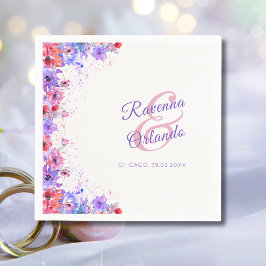 Pastel Wilde Bloem Romantische Bloei Bruiloft Servet