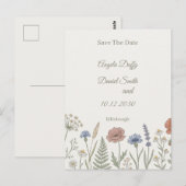 Pastel Wilde Bloem Save the Date Briefkaart (Voorkant / Achterkant)