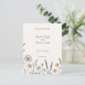 Pastel Wilde Bloem Save the Date Briefkaart (Staand voorkant)