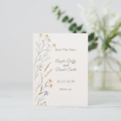 Pastel Wilde Bloem Save the Date Briefkaart (Staand voorkant)