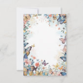 Pastel Wilde Bloem & Vlinder Bewaar de Datum Save The Date (Achterkant)