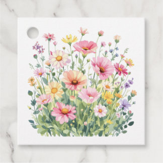 Pastel Wilde Bloemen Baby Shower Bedankjes Labels