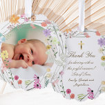 pastel wilde bloemen Doop dank u Ornament Kaart<br><div class="desc">Doop dank u papier ornament</div>