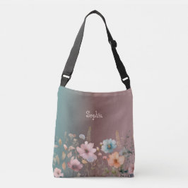 Pastel Wilde Bloemen Lente Personaliseerbare Kleur Crossbody Tas