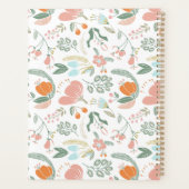 Pastel wilde bloemen met metallisch koper monogram planner (Achterkant)