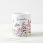 Pastel Wilde Bloemen Monogram  Koffiemok (Center)