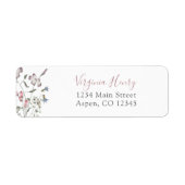 Pastel Wilde Bloemen Retouradres Label (Voorkant)