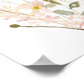 Pastel Wilde Bloemen Romantisch Boeket Waterverf Poster (Hoek)