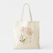 Pastel Wilde Bloemen Romantisch Boeket Waterverf Tote Bag (Achterkant)