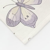 Pastel Wilde Bloemen Vlinders Weide Botanisch Fleece Deken (Hoek)