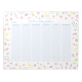 Pastel Wilde Bloemen Weekplanner Notitieblok in Bl (Voorkant)