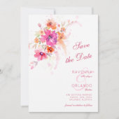 Pastel Wilde Pioen Bloemen Anemoon Bruiloft Save The Date (Voorkant)