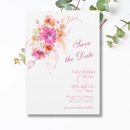 Pastel Wilde Pioen Bloemen Anemoon Bruiloft Save The Date