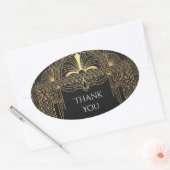 Pastel Wildebloem Bedankt Ovale Sticker (Envelop)