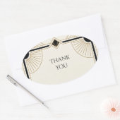 Pastel Wildebloem Bedankt Ovale Sticker (Envelop)