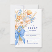 Pastel Wildebloem Boog Bruiloft RSVP Kaartje (Voorkant)
