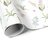 Pastel Wildebloem Botanisch Inpakpapier (Rol Hoek)