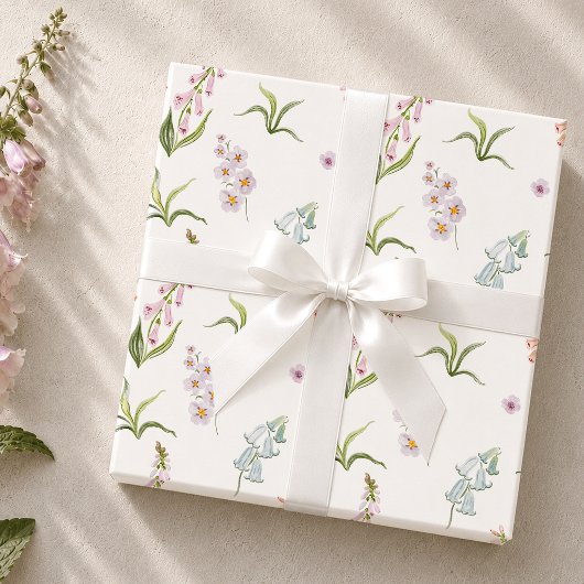Pastel Wildebloem Botanisch Inpakpapier