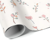 Pastel Wildebloem Botanisch Inpakpapier | Schattig (Rol Hoek)