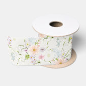 Pastel Wildebloem Botanische Cadeaulint Satijnen Lint (Spoel)