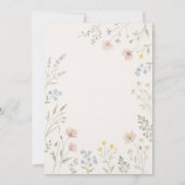 Pastel Wildebloem Bruiloft Kaart (Achterkant)