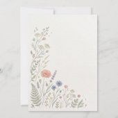 Pastel Wildebloem Bruiloft Kaart (Achterkant)