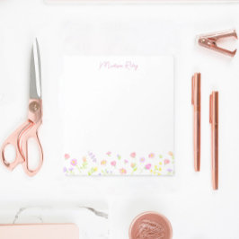 Pastel Wildebloem Persoonlijke Roze Notitieblok