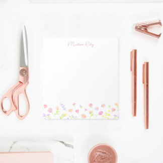Pastel Wildebloem Persoonlijke Roze Notitieblok