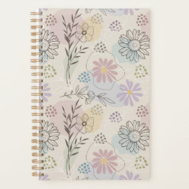 Pastel Wildebloemcollage – Chic Bloemmotief Geomet Planner
