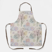 Pastel Wildebloemcollage – Chic Bloemmotief Geomet Schort (Voorkant)